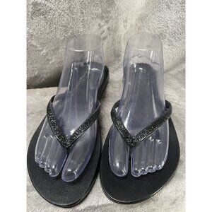 NEW Reef Cushion Stargazer Sparkle Navy  Flip Flops Sandals Women's Size 8/9 L
